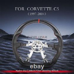 Hydro Dip Carbon Fiber Steering Wheel For Chevrolet Corvette C5 Z06 ZR1 1997-04