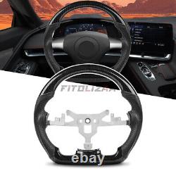 Hydro Dip Carbon Fiber Steering Wheel For Chevrolet Corvette C6 06-11 White Line