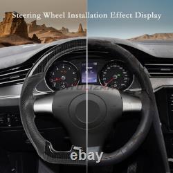 Hydro Dip Carbon Fiber Steering Wheel For Chevrolet Corvette C6 06-11 White Line