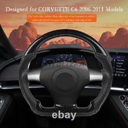 Hydro Dip Carbon Fiber Steering Wheel For Chevrolet Corvette C6 06-11 White Line