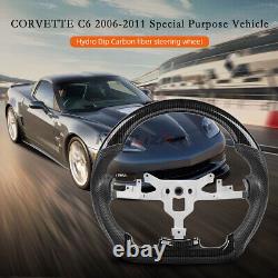 Hydro Dip Carbon Fiber Steering Wheel For Chevrolet Corvette C6 06-11 White Line