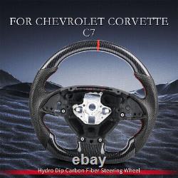 Hydro Dip Carbon Fiber Steering Wheel For Chevrolet Corvette C7 Z06 ZR1 2014-19