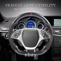 Hydro Dip Carbon Fiber Steering Wheel For Chevrolet Corvette C7 Z06 ZR1 2014-19