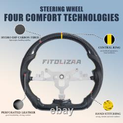Hydro Dip Carbon Fiber Steering Wheel For Chevy Corvette C6 2006-2011 Yellow