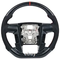 Hydro Dip Carbon Fiber Steering Wheel For Ford F150 Raptor 09-14 With Cover Trim