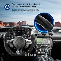 Hydro Dip Carbon Fiber Steering Wheel For Ford Mustang EcoBoost GT 2018-2023