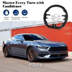 Hydro Dip Carbon Fiber Steering Wheel For Ford Mustang EcoBoost GT 2018-2023