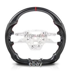 Hydro Dip Carbon Fiber Steering Wheel For Ford Mustang GT 2024+ Leather Grips US Hydro Dip Carbon Fiber Steering Wheel For Ford Mustang GT 2024+ Leather Grips US