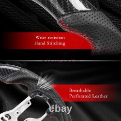 Hydro Dip Carbon Fiber Steering Wheel For Ford Mustang GT 2024+ Leather Grips US Hydro Dip Carbon Fiber Steering Wheel For Ford Mustang GT 2024+ Leather Grips US