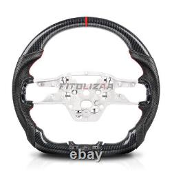 Hydro Dip Carbon Fiber Steering Wheel For Ford Mustang GT EcoBoost 2024+ Leather