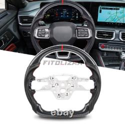 Hydro Dip Carbon Fiber Steering Wheel For Ford Mustang GT EcoBoost 2024+ Leather