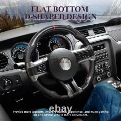 Hydro Dip Carbon Fiber Steering Wheel For Ford Mustang GT Shelby GT500 2010-14