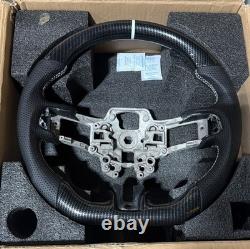 Hydro Dip Carbon Fiber Steering Wheel For Ford Mustang GT350 18-23 White Marking