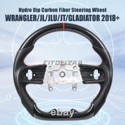 Hydro Dip Carbon Fiber Steering Wheel For Jeep Wrangler JL JT Gladiator 2018-23