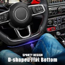 Hydro Dip Carbon Fiber Steering Wheel For Jeep Wrangler JL JT Gladiator 2018-23