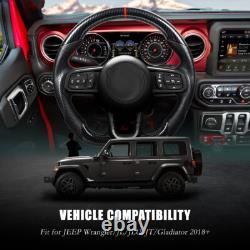 Hydro Dip Carbon Fiber Steering Wheel For Jeep Wrangler JL JT Gladiator 2018-23