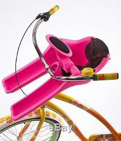 Ibert Safe Seat Child Baby Bike Seat Model With Steering Wheel Pink