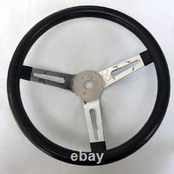 Impala Chevelle Camaro Nova Black Chrome Spokes Steering Wheel 13 1/2 SS Cap