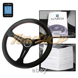 Italy Nardi Rally Deep Corn 350mm Steering Wheel Black Perforated Leather Red/b