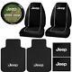 Jeep Classic License Rubber Floor Mat Seat Covers Steering Wheel Universal
