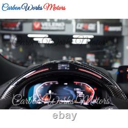 LED Alcantara Carbon Fiber Steering Wheel For BMW F06 F07 F01 F03 F04 F11M F12M