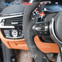 LED Alcantara Carbon Fiber Steering Wheel For BMW F06 F07 F01 F03 F04 F11M F12M
