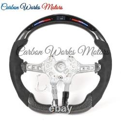 LED Alcantara Carbon Fiber Steering Wheel For BMW F06 F07 F01 F03 F04 F11M F12M