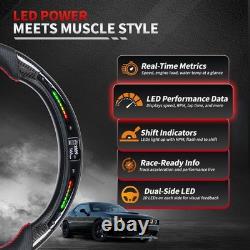 LED Carbon Fiber Steering Wheel For Dodge Charger Challenger 15-23 SRT Hellcat