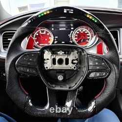 LED Carbon Fiber Steering Wheel For Dodge Charger Durango SRT 15-23