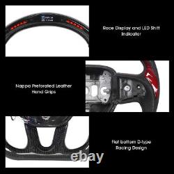 LED Carbon Fiber Steering Wheel For Dodge Charger Durango SRT Hellcat 2015-2024