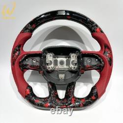 LED Forged Carbon Fiber Steering Wheel Fit For dodge challenger charger srt 15+
