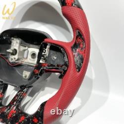 LED Forged Carbon Fiber Steering Wheel Fit For dodge challenger charger srt 15+