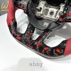 LED Forged Carbon Fiber Steering Wheel Fit For dodge challenger charger srt 15+