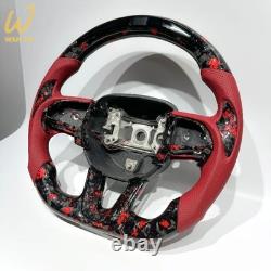 LED Forged Carbon Fiber Steering Wheel Fit For dodge challenger charger srt 15+