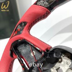 LED Forged Carbon Fiber Steering Wheel Fit For dodge challenger charger srt 15+