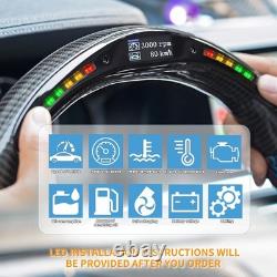 LED Perforated Leather Carbon Fiber Steering Wheel Fits 2010-2014 Ford Mustang