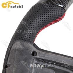 LED Perforated Leather Carbon Fiber Steering Wheel Fits 2010-2014 Ford Mustang