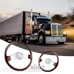 LOSCHEN 18 Wood Steering Wheel Aluminum Rivets Chrome Spoke Semi Trucks Rigs