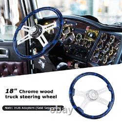 LOSCHEN 18 Wood Truck Steering Wheel 4 Spoke for Freightliner/Kenworth/Vovle