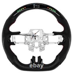 LOSCHEN Carbon Fiber LED Steering Wheel For 2015-2017 Ford Mustang EcoBoost GT