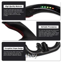 LOSCHEN Carbon Fiber LED Steering Wheel For 2015-2017 Ford Mustang EcoBoost GT