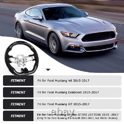 LOSCHEN Carbon Fiber LED Steering Wheel For 2015-2017 Ford Mustang EcoBoost GT
