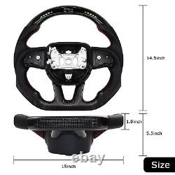 LOSCHEN Carbon Fiber LED Steering Wheel For Dodge Challenger SRT Durango 2015+