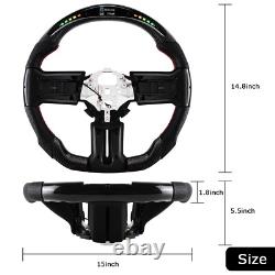 LOSCHEN Dry Carbon Fiber Steering Wheel For 2012-2014 Ford Mustang EcoBoost GT