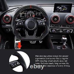 LOSCHEN Real Carbon Fiber Steering Wheel For Audi S3 S4 S5 RS3 RS4 RS5 RS6 2017+