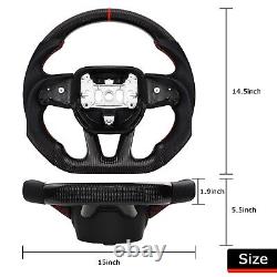 LOSCHEN Real Carbon Fiber Steering Wheel For Dodge Challenger SRT Durango 2015+