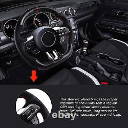 LOSCHEN Real Carbon Fiber Steering Wheel For Ford Mustang EcoBoost GT 2015-2017