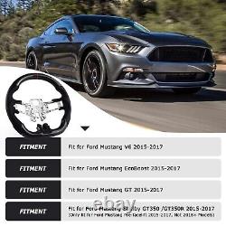 LOSCHEN Real Carbon Fiber Steering Wheel For Ford Mustang EcoBoost GT 2015-2017