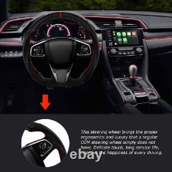 LOSCHEN Real Carbon Fiber Steering Wheel For HONDA CIVIC 2016-2021 BLACK LEATHER