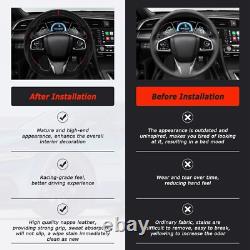 LOSCHEN Real Carbon Fiber Steering Wheel For HONDA CIVIC 2016-2021 BLACK LEATHER